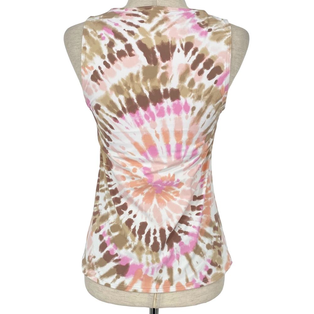 LANDS END NWT Tie Dye Print Sleeveless Tankini Swim Top Pastel Watercolor Size 4